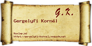 Gergelyfi Kornél névjegykártya
