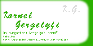 kornel gergelyfi business card